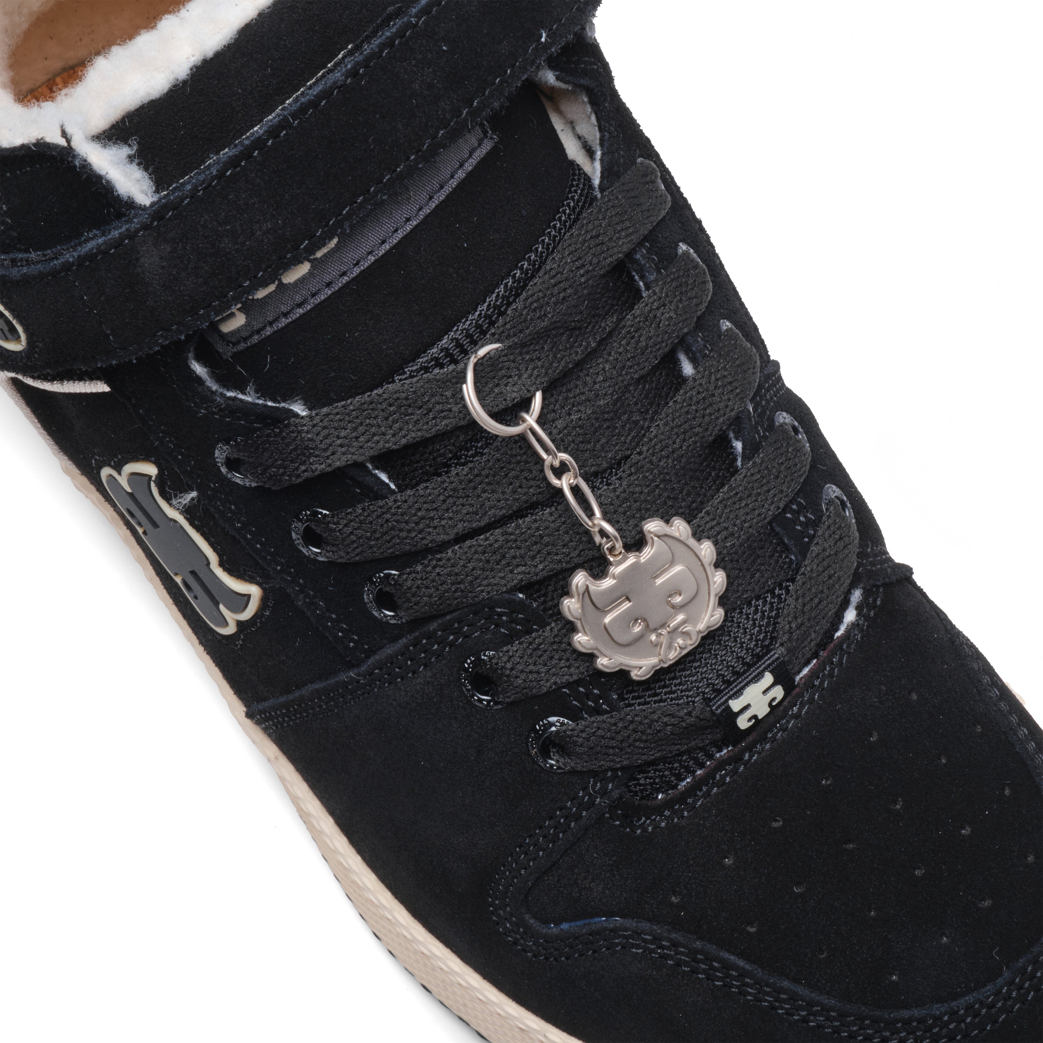 GRASSHOPPER - BLACK WAXED SUEDE & SHEARLING