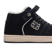 GRASSHOPPER - BLACK WAXED SUEDE & SHEARLING