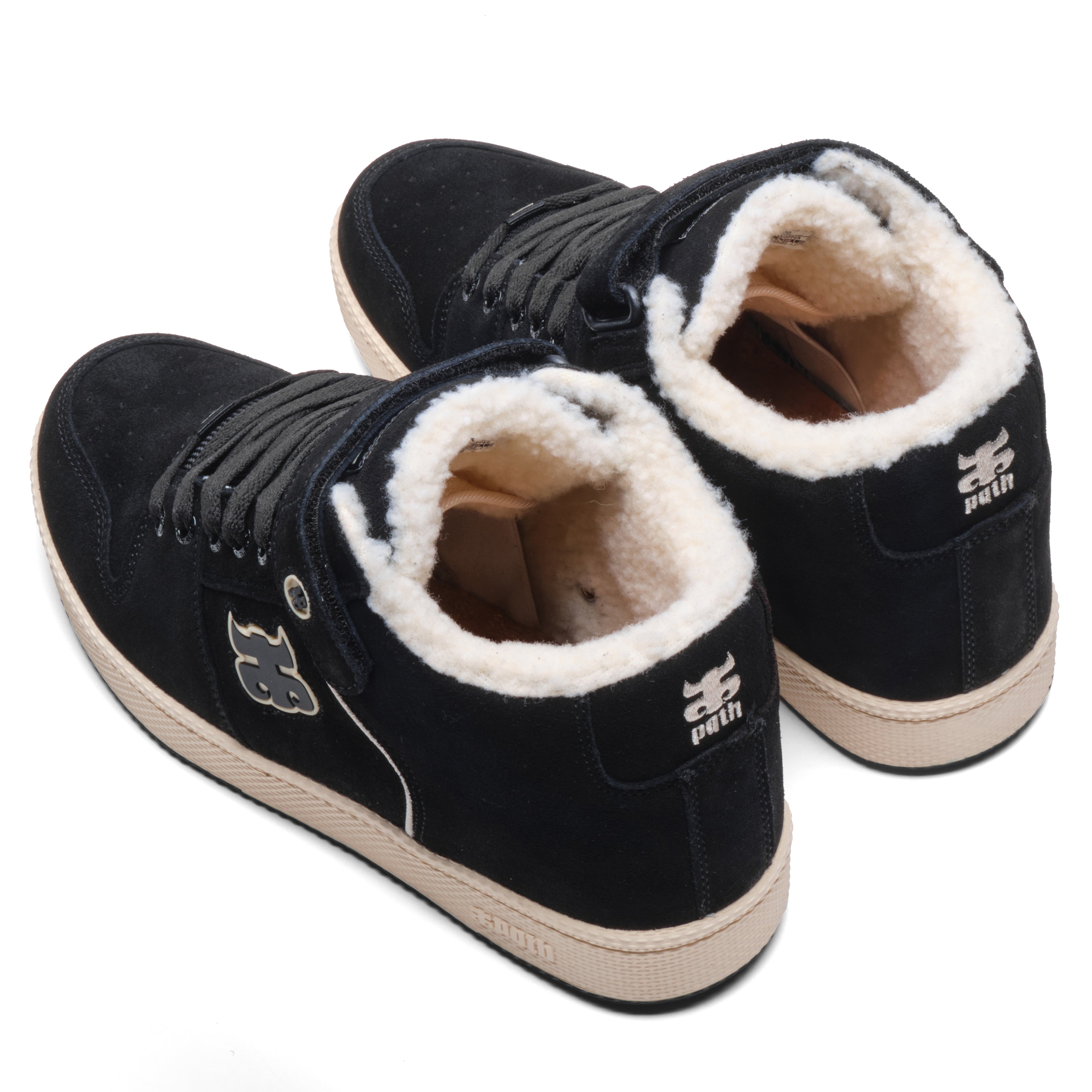 GRASSHOPPER - BLACK WAXED SUEDE & SHEARLING